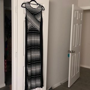 White House Black Market striped maxi knit dress